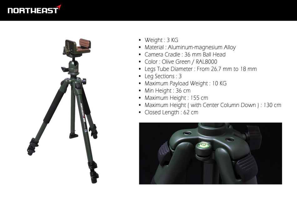 NORTHEAST Tropic Recon Kit Tripod and Jaws Saddle Combo ( OD )