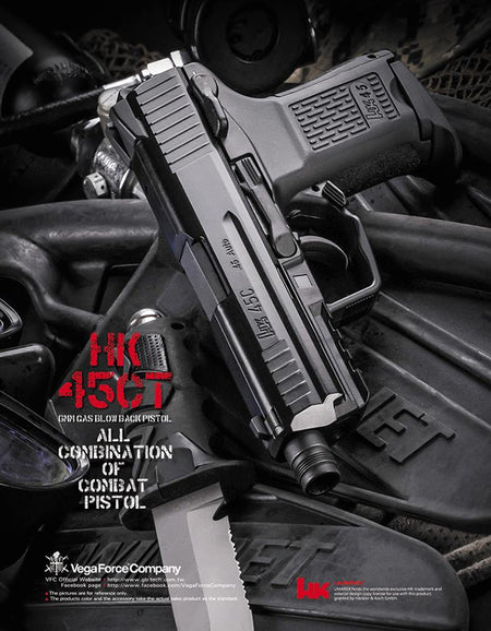 Umarex HK45 Compact Tactical GBB Pistol Airsoft ( VFC Asia Version / Black ) ( HK45CT )