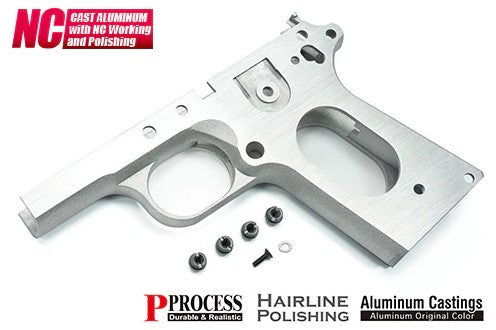 Gurader Aluminum Frame for TM Marui V10 GBB Pistol Airsoft ( Silver Polishing )