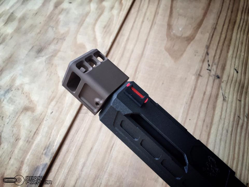 Ready Fighter TB Style V2 Micro Comp 14mm CW / CCW Thread ( FDE )-14mm Counter-Clockwise - ( 14CCW )