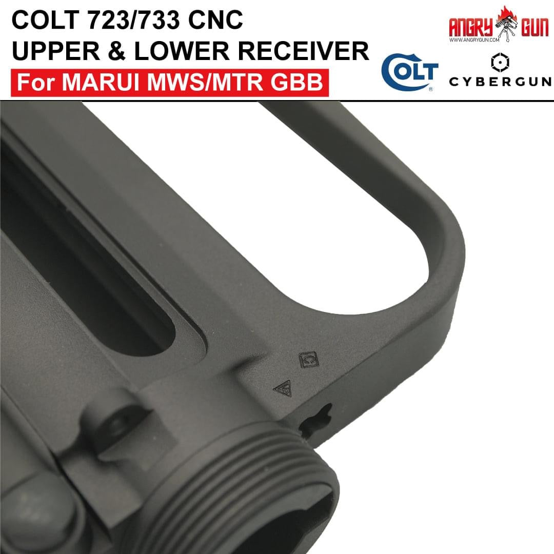 Angry Gun COLT 723 / 733 M16 A2 CNC Upper & Lower Receiver for Marui TM MWS / MTR GBB ( Colt Licensed w/ Roll Marking Press )