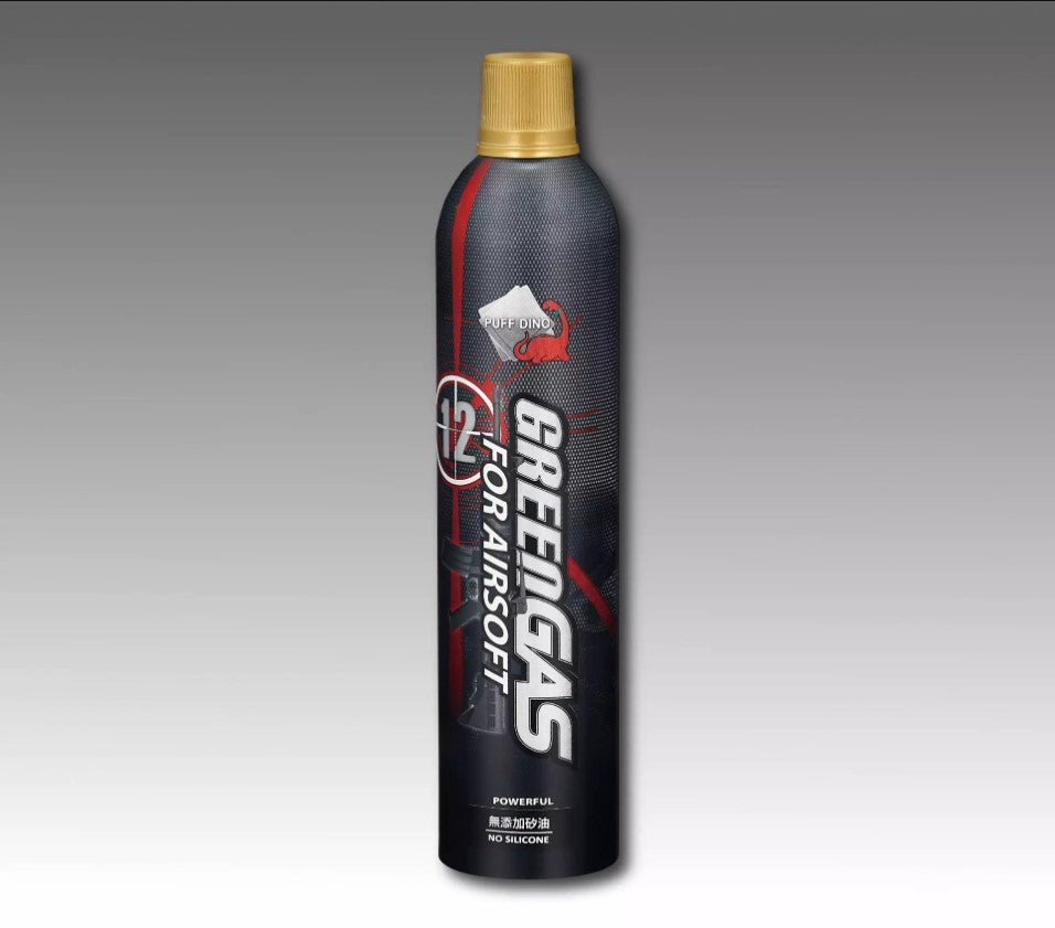 Puff Dino Green Gas 12kg without Silicone Oil x 30pcs ( 1Box ) ( Gold Top Cap ) [ HK LOCAL ONLY ]