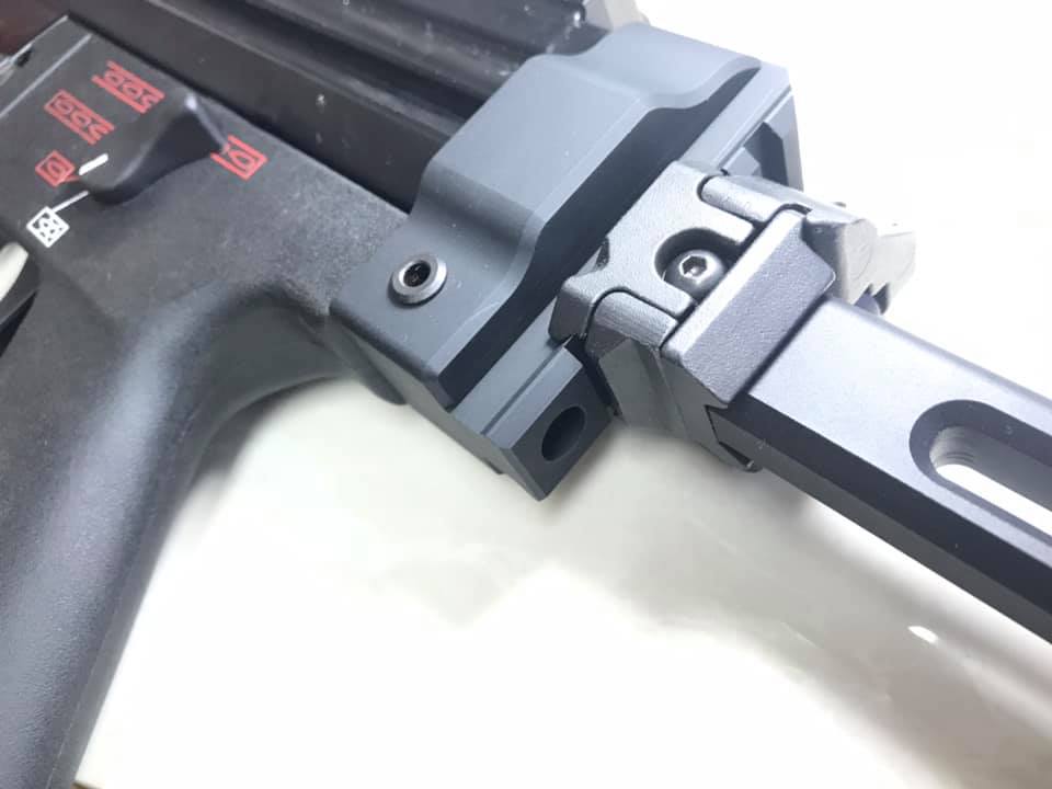 Bow Master x GMF Picatinny Rail M1913 20mm Stock Adapter for UMAREX / VFC HK53 MP5A5 GBB & Marui TM MP5A5 Next Gen AEG Series ( Type B )