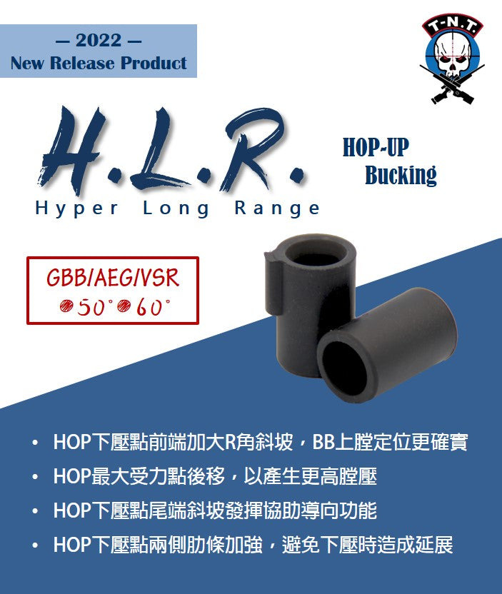 TNT APS-X H.L.R Hop Up Rubber Bucking for Marui / WE / KJ GBB Pistol & GBBR & VSR ( Hyper Long Range )-AEG-50°