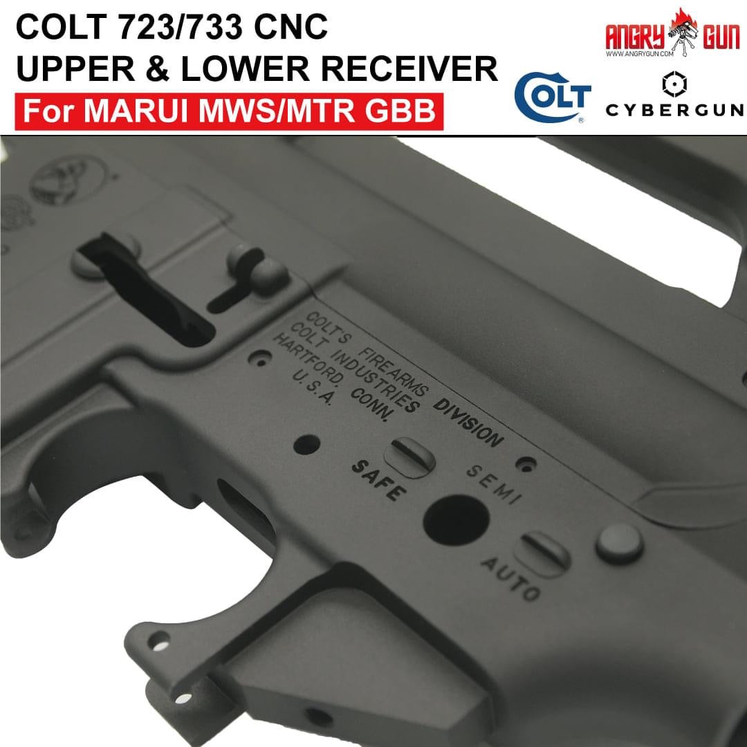Angry Gun COLT 723 / 733 M16 A2 CNC Upper & Lower Receiver for Marui TM MWS / MTR GBB ( Colt Licensed w/ Roll Marking Press )