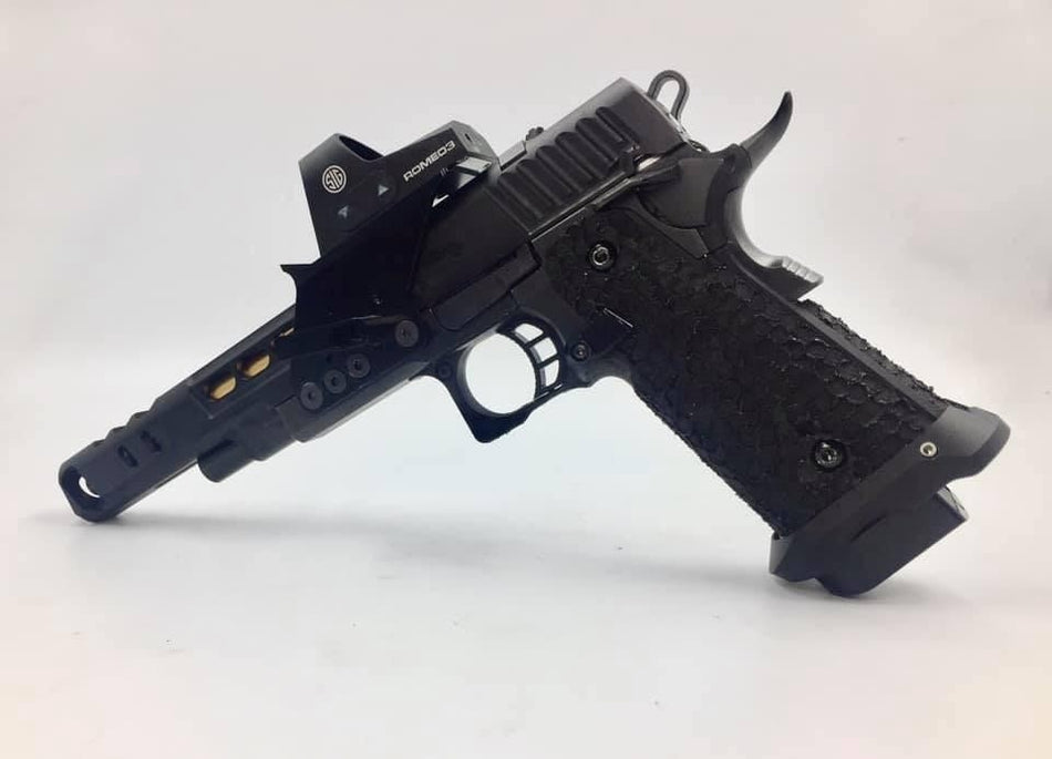 Revanchist Airsoft Optics Mount With Adjustable Thumb Rest For HICAPA Airsoft Series GBB Pistols ( Silver ) ( Version 2 )