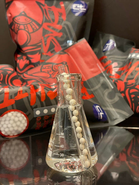 CL Project Bushido Master Grade Tracer 6mm BBs (  5.95mm +- 0.01mm , ABS Precision ) ( 0.20g / 0.25g ) (  2000rds per bag )-0.25g