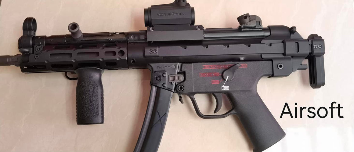 Bow Master x GMF 5 Position Buttstock & Picatinny Rail M1913 20mm Stock Adapter for UMAREX / VFC HK53 MP5 GBB Series & TM MP5A5 Next Gen AEG Series