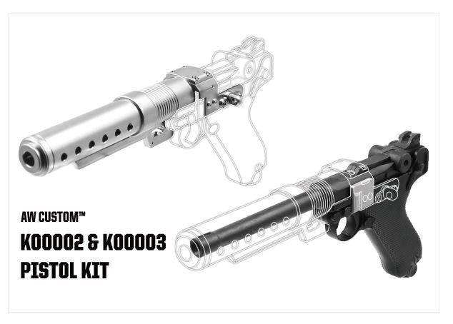 AW Custom Built Luger P08 6" Pistol with Muzzle Device ( Star War Style ) ( Limited Edition Custom ) ( K00002+K00003 )