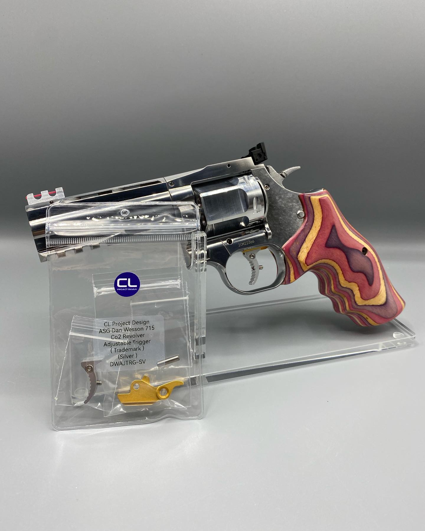 CL Project 7075 Aluminum Adjustable Trigger for DW 715 Revolver ( Black / Silver )-Silver