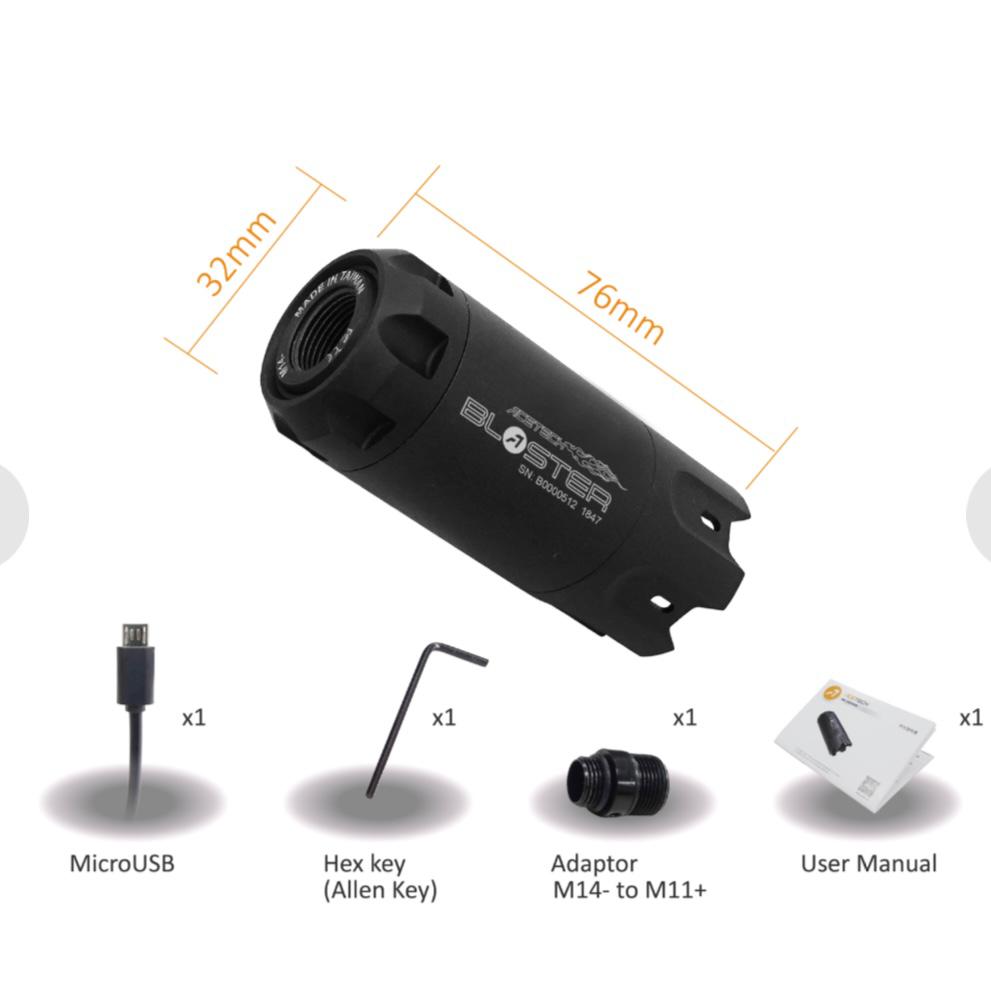 Acetech Blaster Tracer unit  ( M14 CCW / M11 CW ) ( with Flame Effect ) ( Black / Tan )-Tan