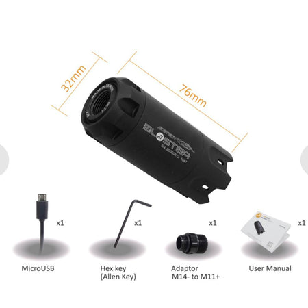 Acetech Blaster Tracer unit  ( M14 CCW / M11 CW ) ( with Flame Effect ) ( Black / Tan )-Tan