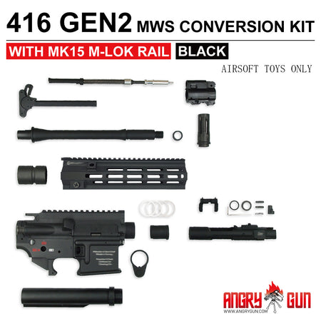 Angry Gun 416 Gen2 MWS Conversion Kit For Marui TM MWS / MTR GBB Airsoft Series-Type M-Black