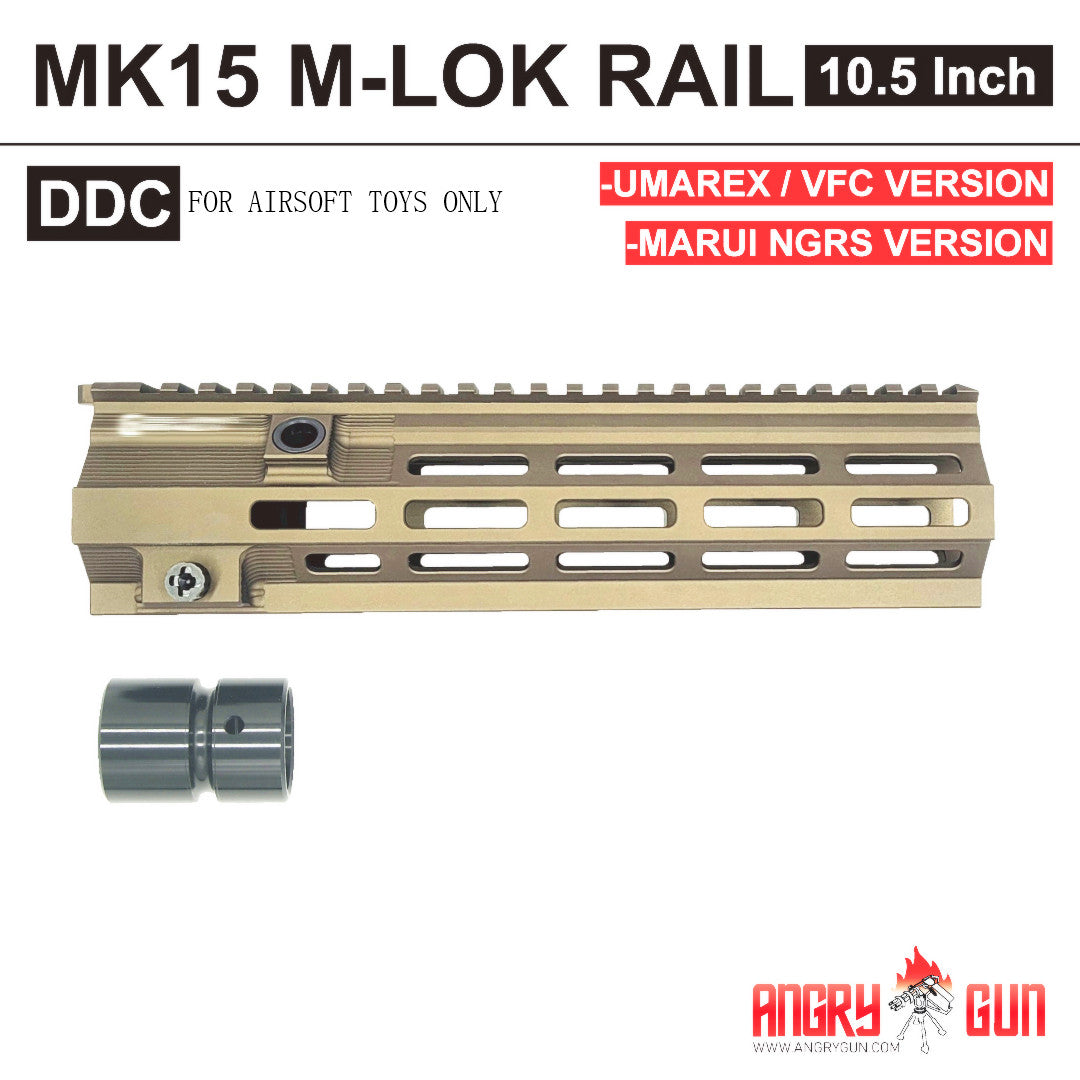 Angry Gun 416 MK15 Super Modular Rail M-LOK 10.5" for UMAREX / VFC HK416 or Marui TM 416 NGRS ( Black / DDC )-Tokyo Marui NGRS-Black