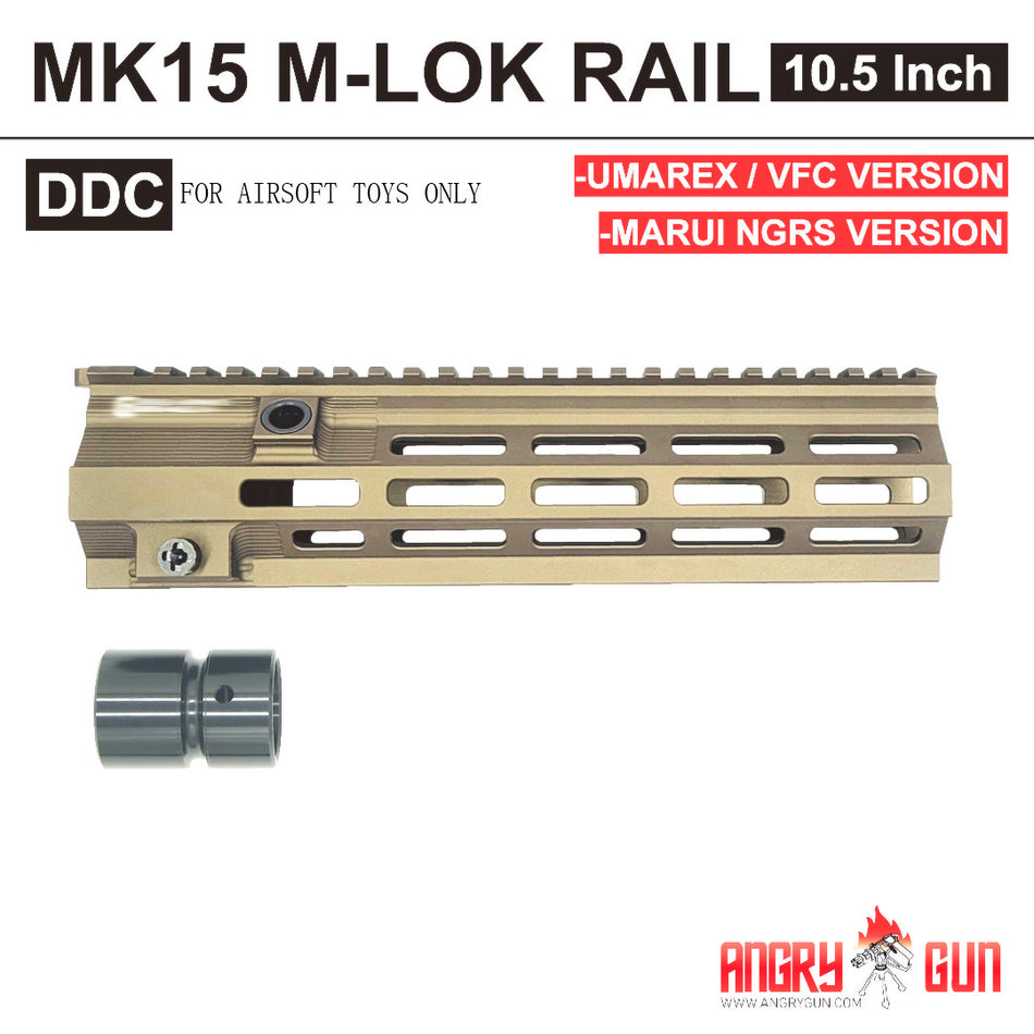 Angry Gun 416 MK15 Super Modular Rail M-LOK 10.5" for UMAREX / VFC HK416 or Marui TM 416 NGRS ( Black / DDC )-Tokyo Marui NGRS-Black