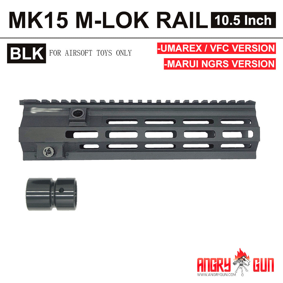 Angry Gun 416 MK15 Super Modular Rail M-LOK 10.5" for UMAREX / VFC HK416 or Marui TM 416 NGRS ( Black / DDC )-Tokyo Marui NGRS-Black