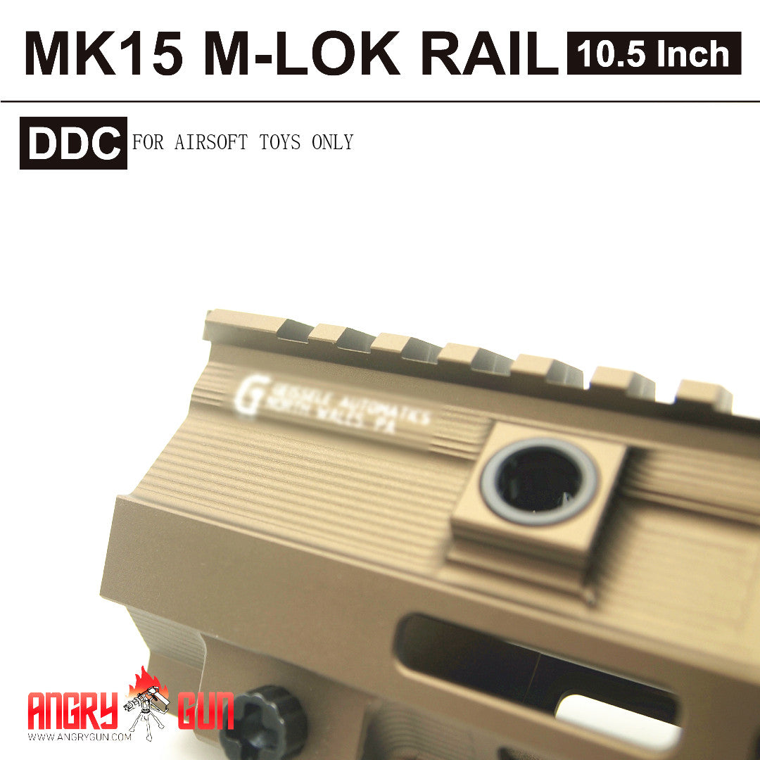 Angry Gun 416 MK15 Super Modular Rail M-LOK 10.5" for UMAREX / VFC HK416 or Marui TM 416 NGRS ( Black / DDC )-Tokyo Marui NGRS-Black