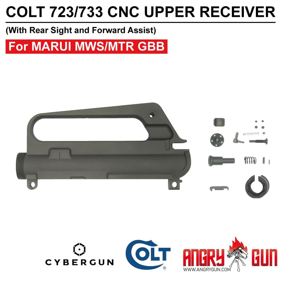 Angry Gun COLT 723 / 733 M16 A2 CNC Upper & Lower Receiver for Marui TM MWS / MTR GBB ( Colt Licensed w/ Roll Marking Press )
