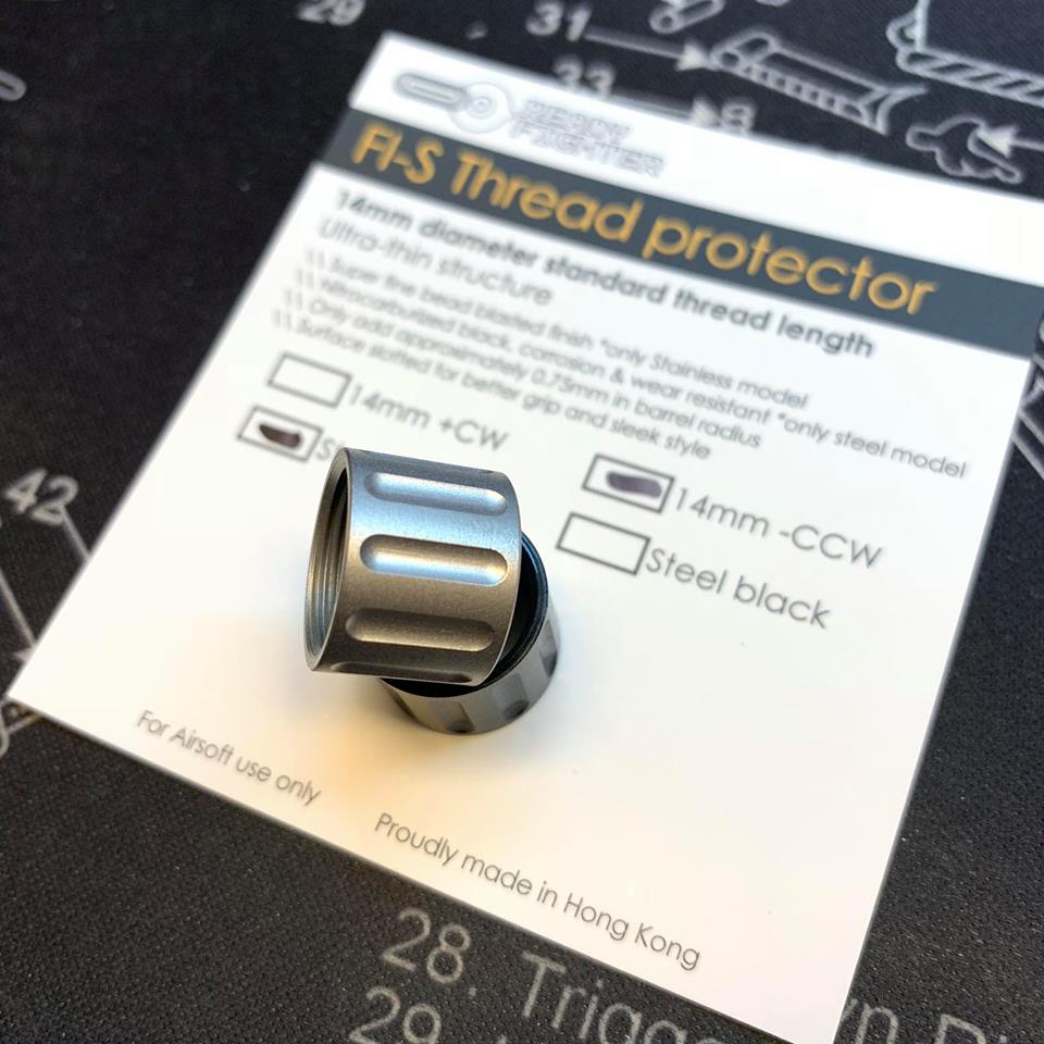 Ready Fighter FI-S Thread Protector Steel 14mm ( CW / CCW )-Black-14mm Counter-Clockwise - ( 14CCW )