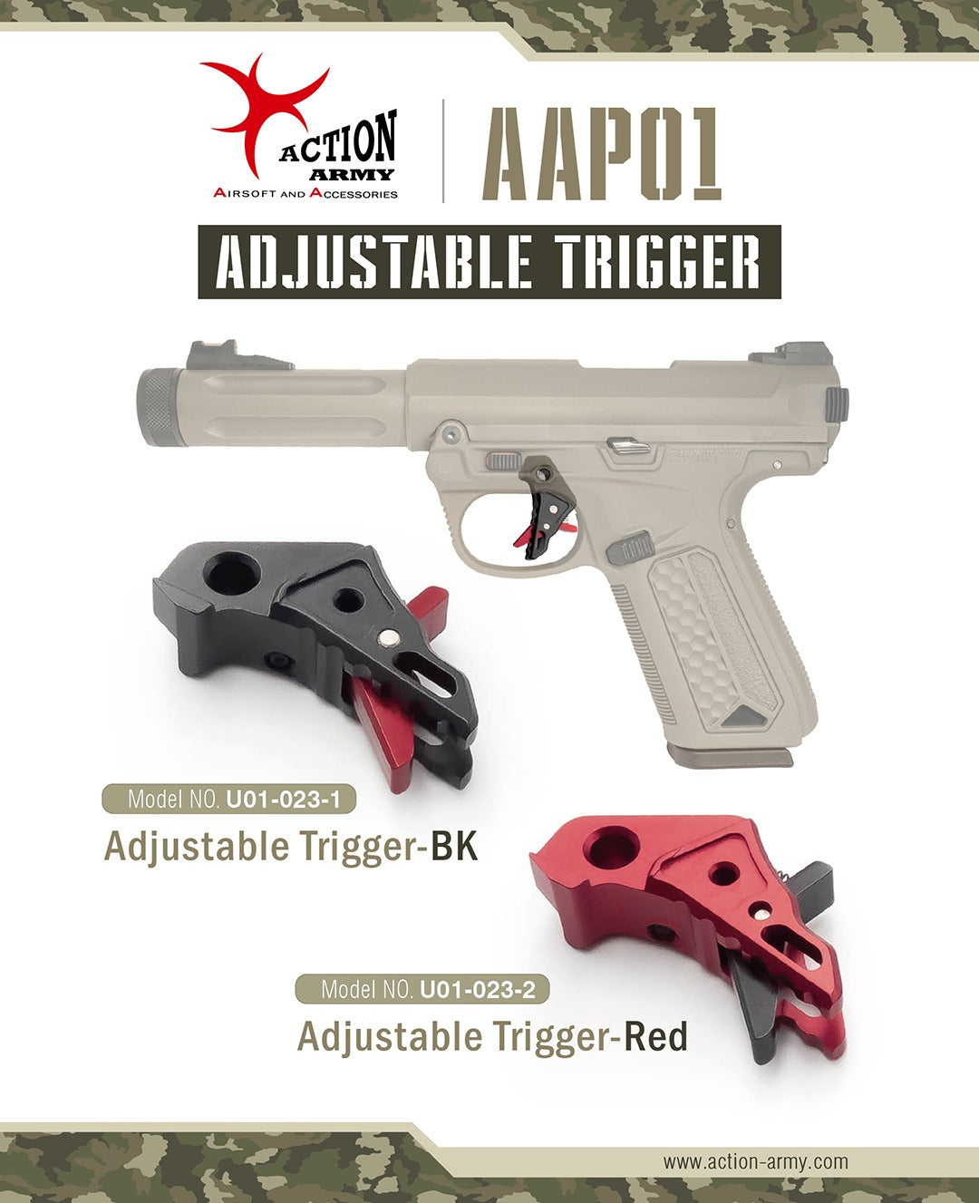 Action Army AAP01 Adjustable Trigger ( Black / Red ) ( AAP-01 )-Red