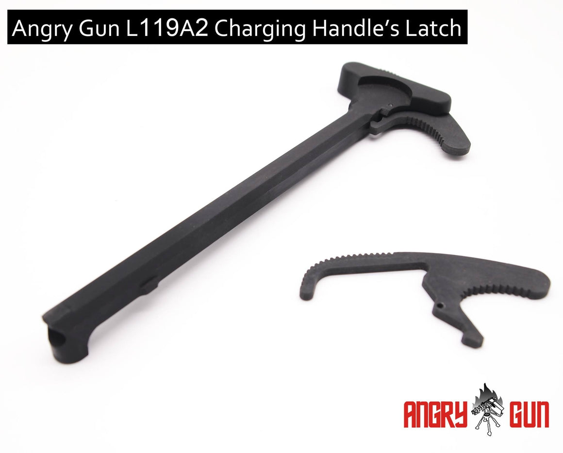 Angry Gun L119A2 Charging Handle Latch GBB Version ( Black )