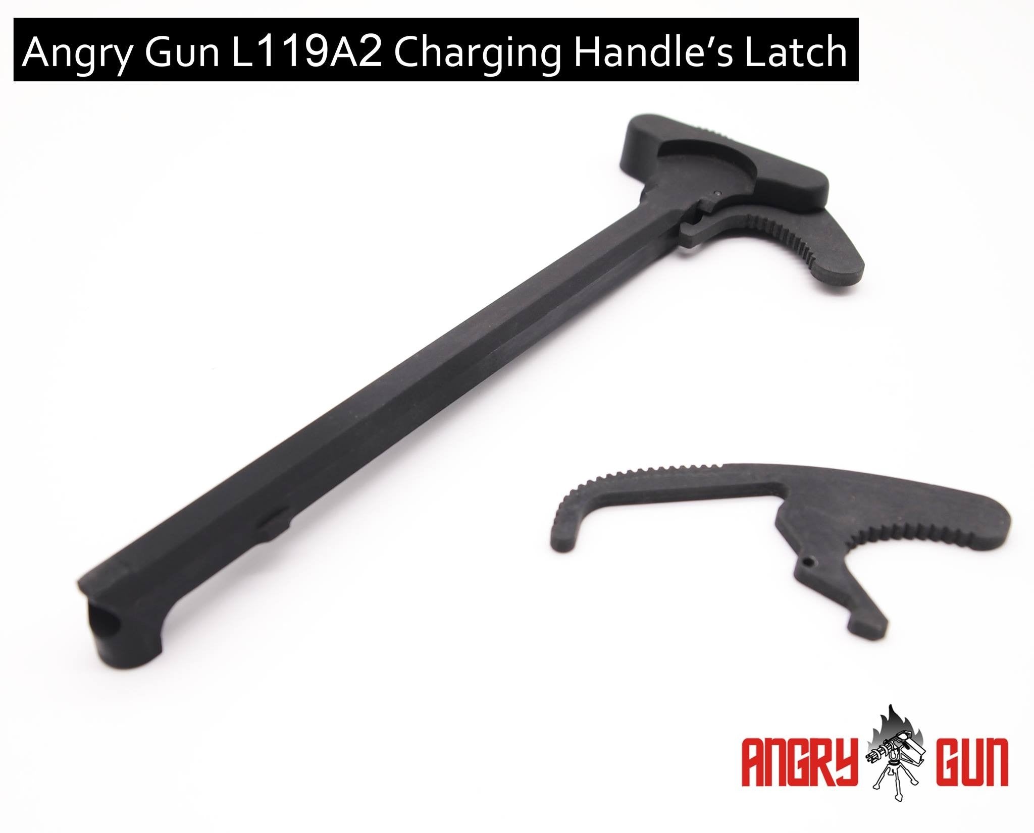 Angry Gun L119A2 Charging Handle Latch GBB Version ( Black )