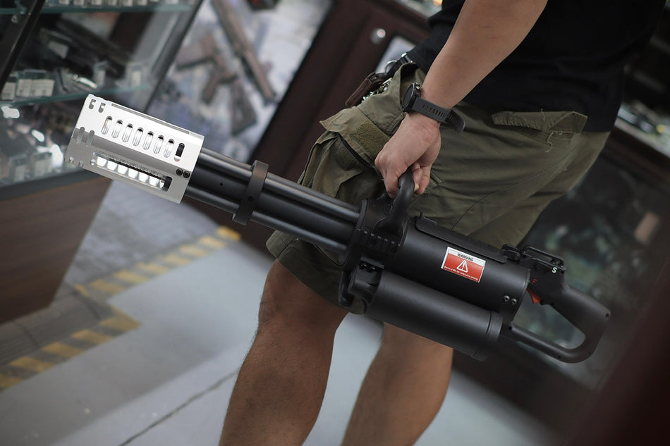 ITP Mini Vulcan 6mm BBs Ammo Expanding Flash Hider For Classic Army CA M133 Mini Vulcan ( 1200 Rounds )-Silver