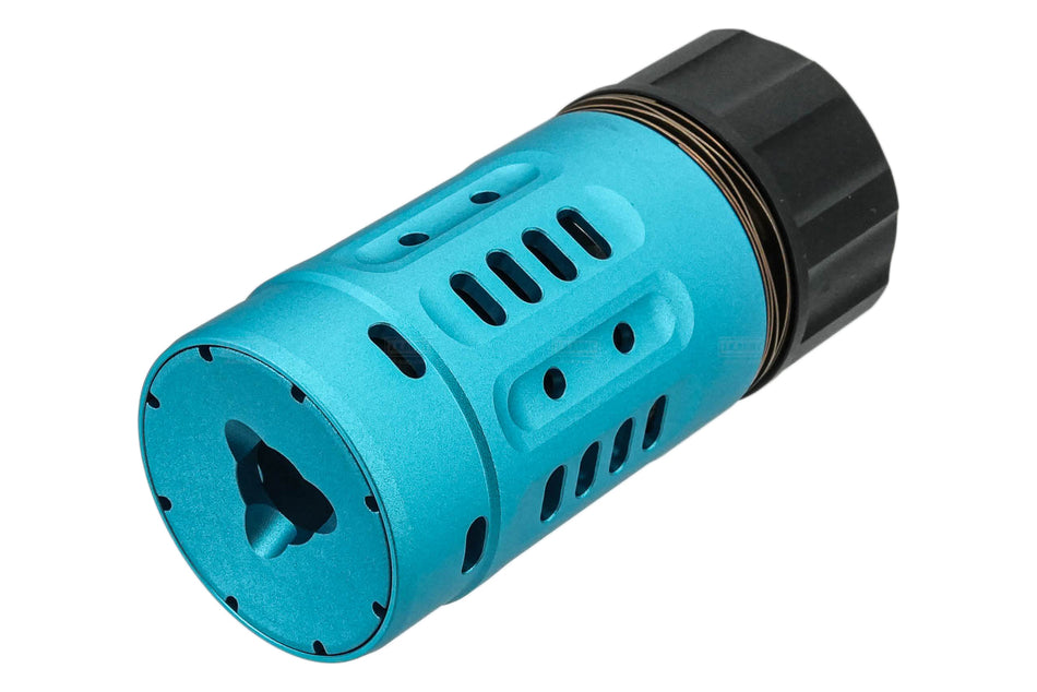 5KU Pyro Enhanced Training Blue Airsoft Muzzle Brake For 14mm CCW