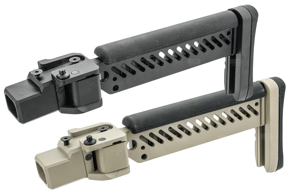 5KU PT-5 Style Side Folding Stock For GHK AKM V3 GBB Series ( Black / Tan )