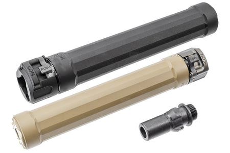 5KU R9 Style Dummy QD Dummy Suppressor / Barrel Extension for CYMA MP5 Series with Flash Hider ( Black / Tan )-Tan