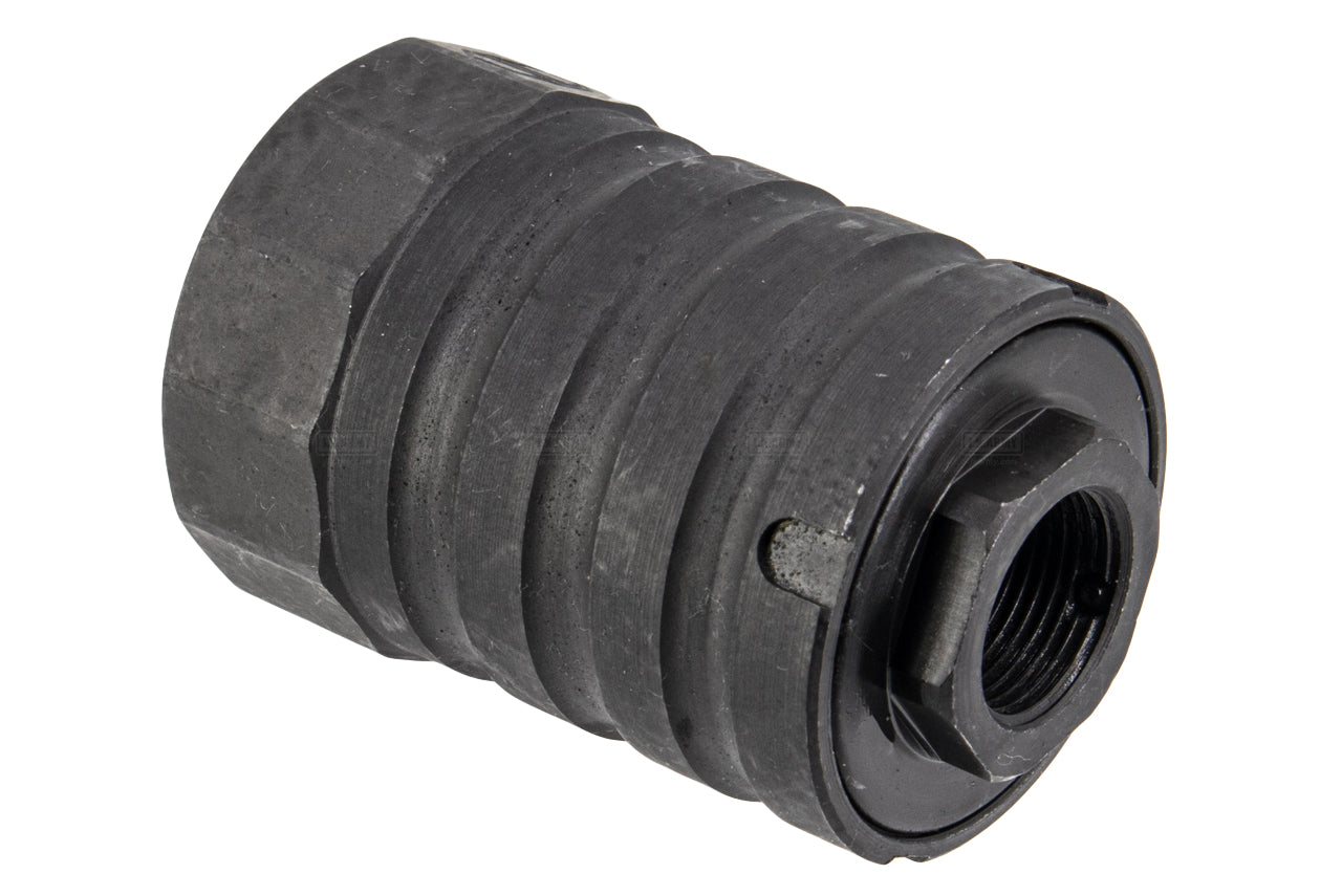 5KU 360 X12 AK Style Muzzle Brake w/ Blast Shield 14mm CCW for Airsoft AK Series