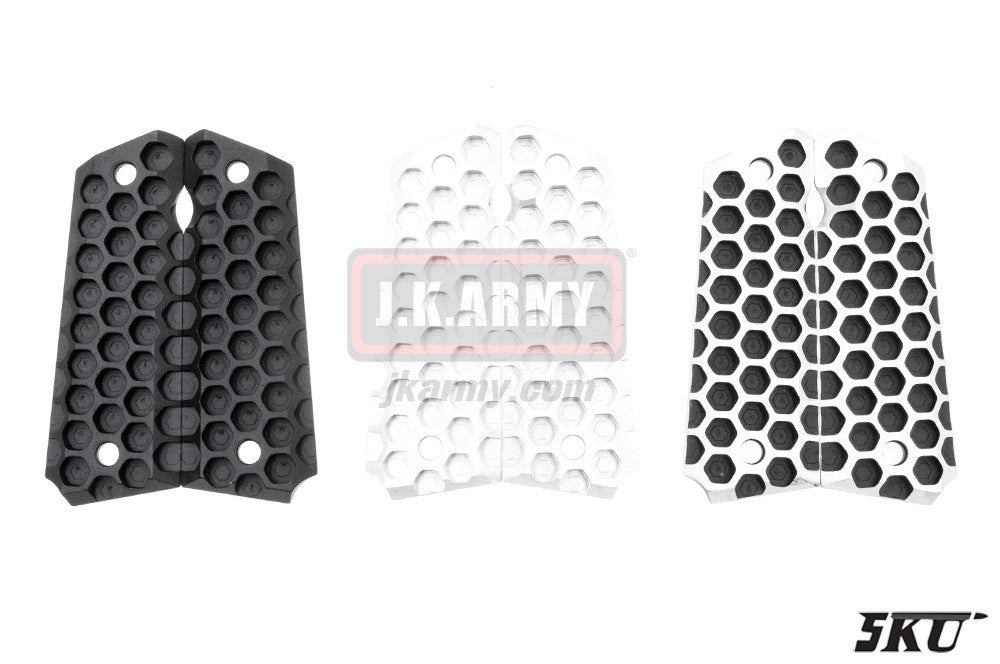 5KU Alumium 1911 Grips ( Apocalypse Hive )-Silver