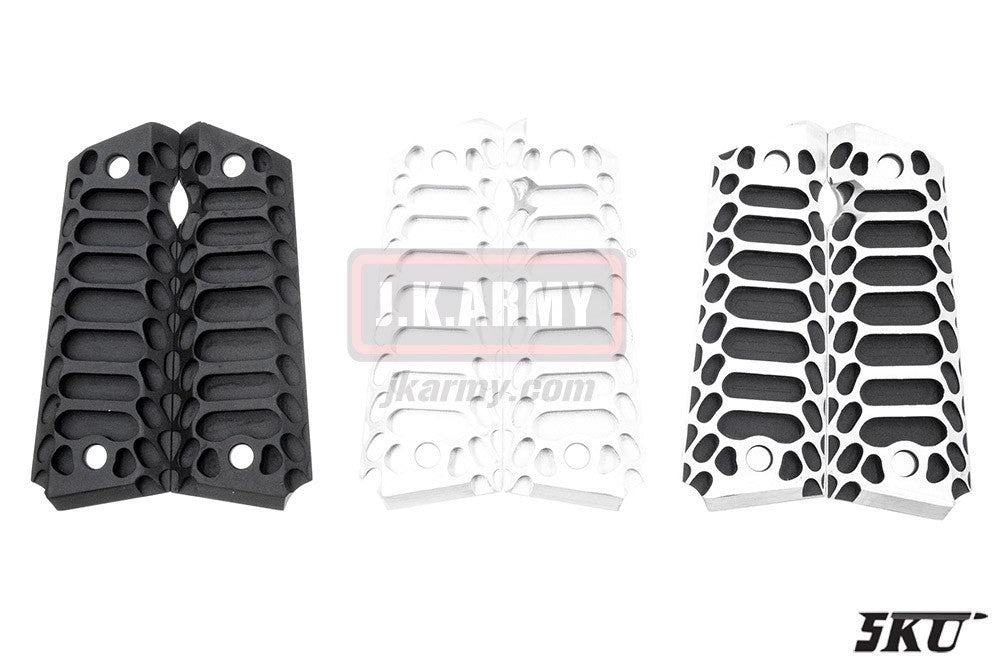 5KU Alumium 1911 Grips ( Cobra )-Silver