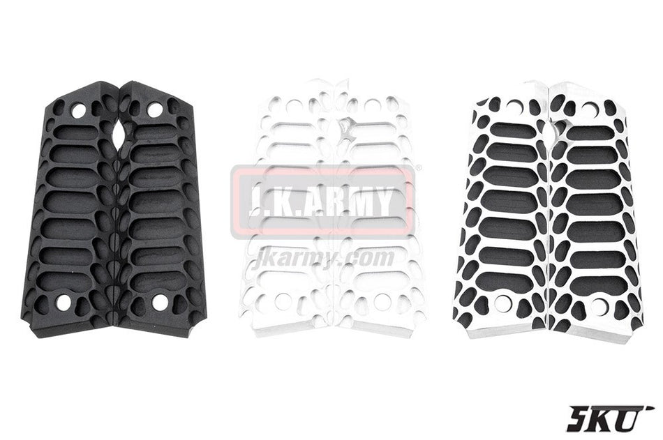 5KU Alumium 1911 Grips ( Cobra )-Silver