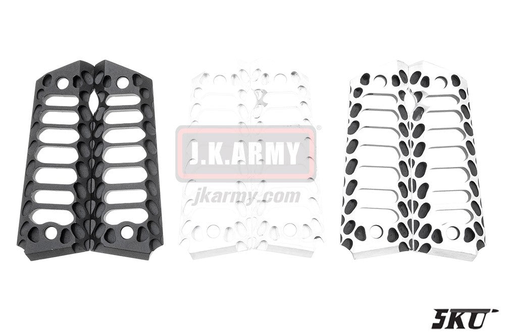 5KU Alumium 1911 Grips Full Size ( Cobra Skeleton )-Silver