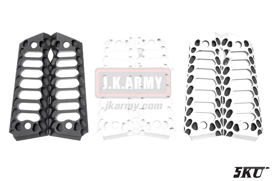 5KU Alumium 1911 Grips Full Size ( Cobra Skeleton )-Silver