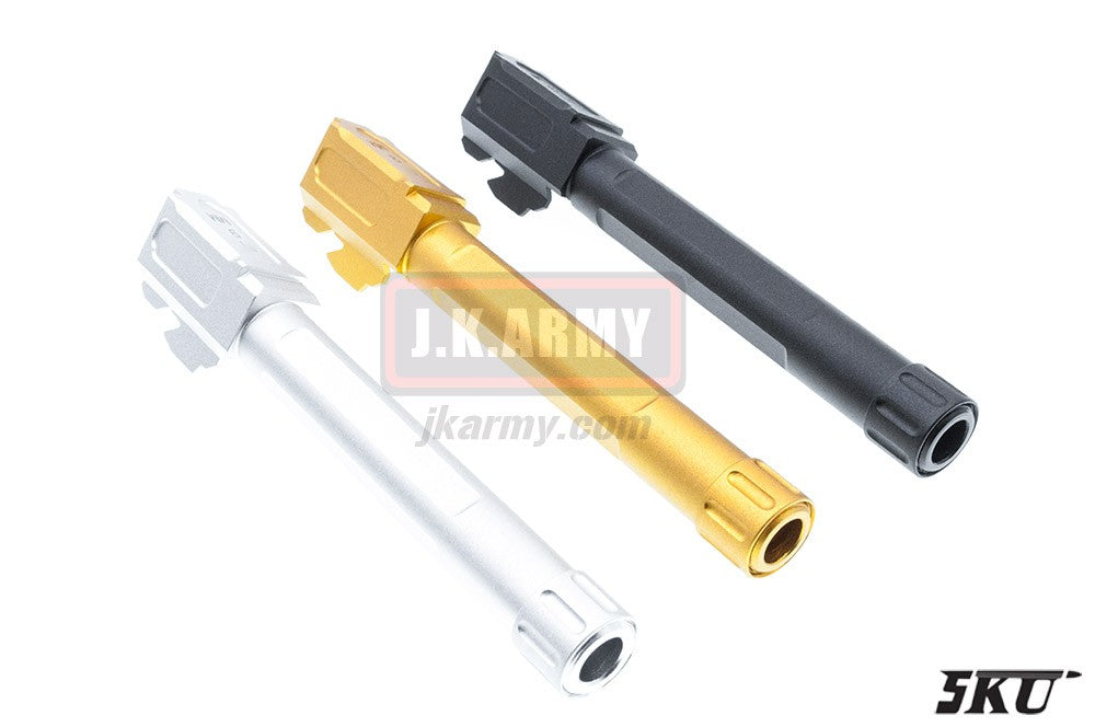 5KU FI 14mm CCW Threaded Barrel for Tokyo Marui Model 17 GBB Series-Silver