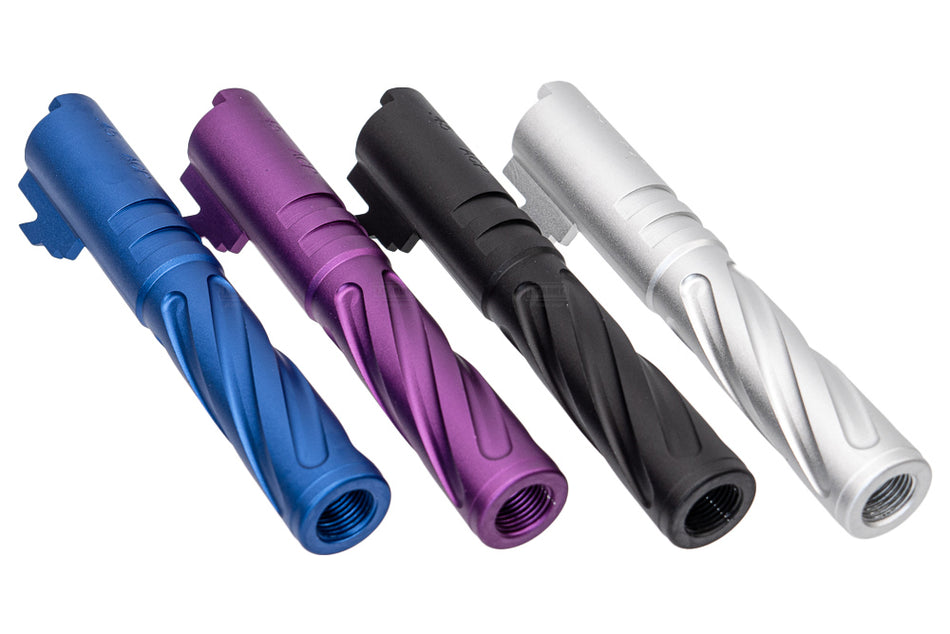 5KU Rainbow Tornado Threaded Outer Barrel For Tokyo Marui TM 4.3 Hi-Capa Series ( 11mm CW ) ( GB 523 Matte Coating )-Silver