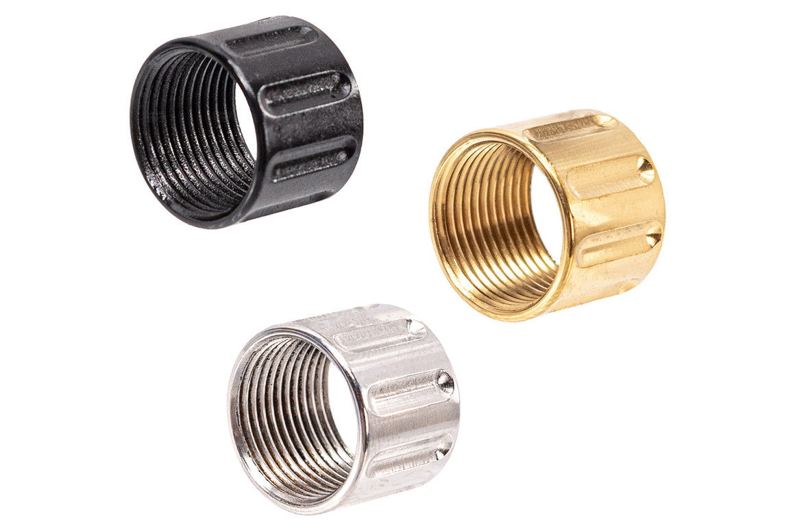 5KU Aluminum Vertical Knurled 14mm CCW Thread Protector -Silver