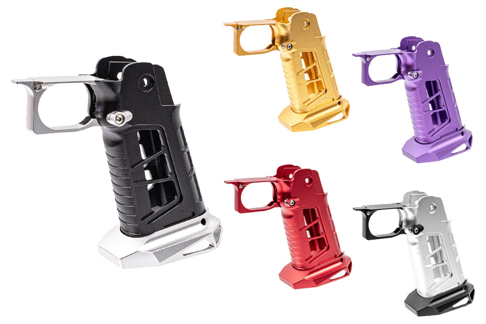 5KU CNC Aluminum Skeletonised Type 7 Grip For Marui TM Hi-Capa GBBP Series-Silver