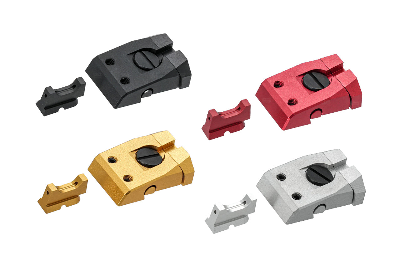 5KU CNC Aluminum Fiber Front & Rear Sight Set For KJ Shadow 2 GBBP Series -Silver