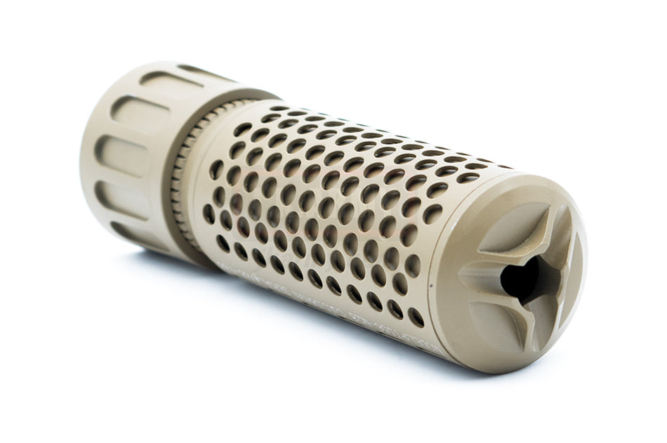 5KU KAC Style CQB QD Flash Hider & Barrel Extension ( Tan ) ( 14mm CCW )