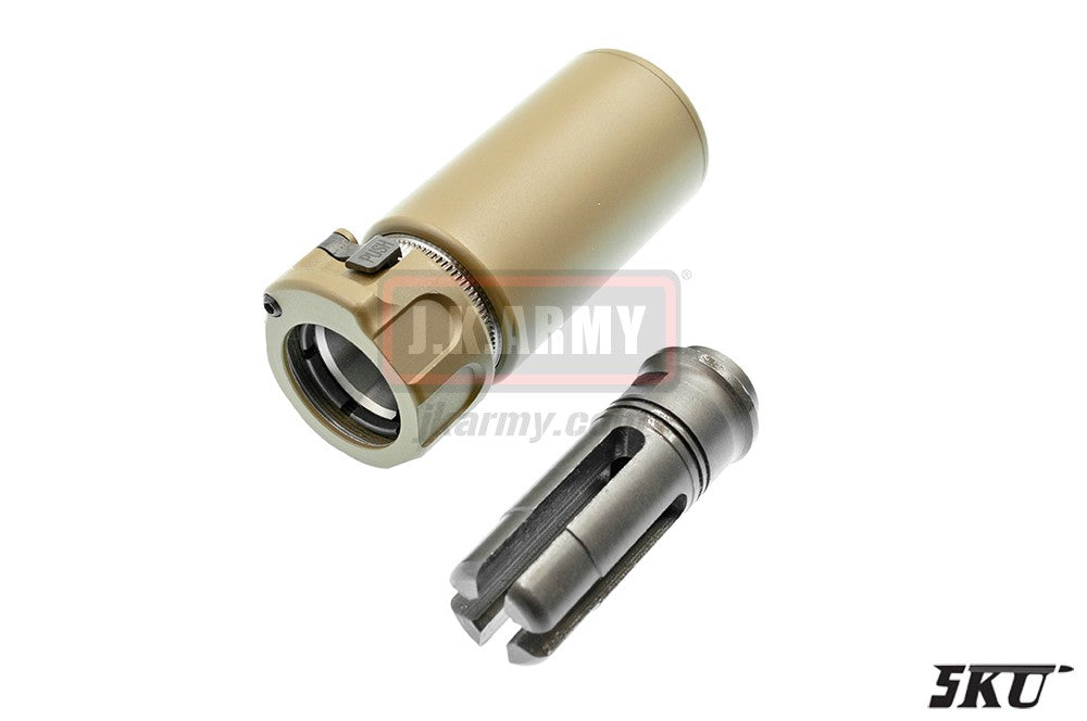 5KU Warden Blast Diffuser with 4P Flash Hider -14mm CCW ( Tan ) ( V2 )