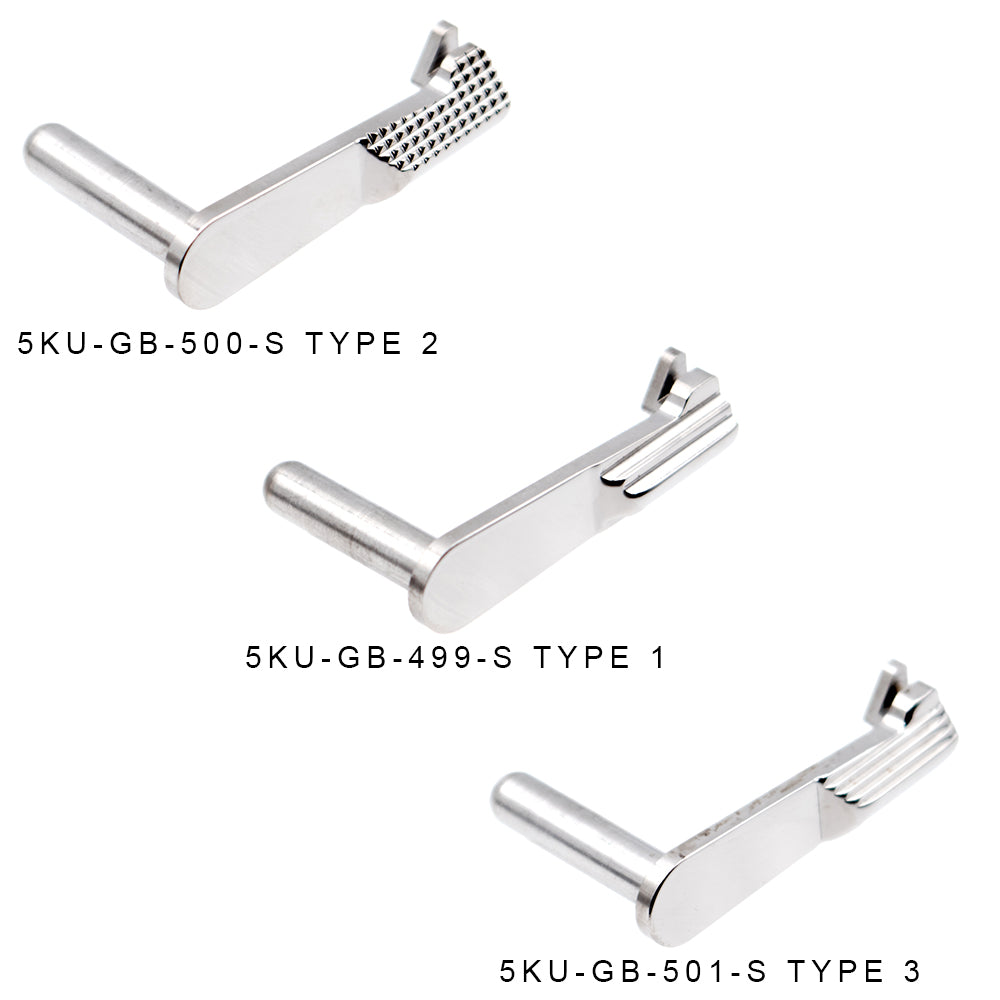 5KU Stainless Steel Slide Stop For Tokyo Marui TM Hi-Capa GBB Pistol Series ( Silver )-Type 504