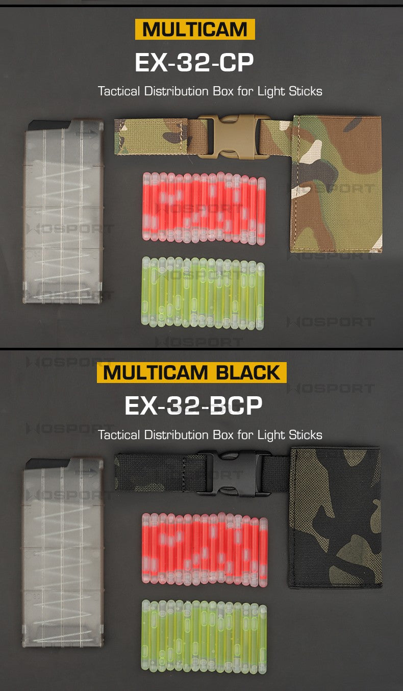 Wosport Tactical Fluorescent Glow Stick Distribution Box Pouch Set with Belt Attactment ( MC )