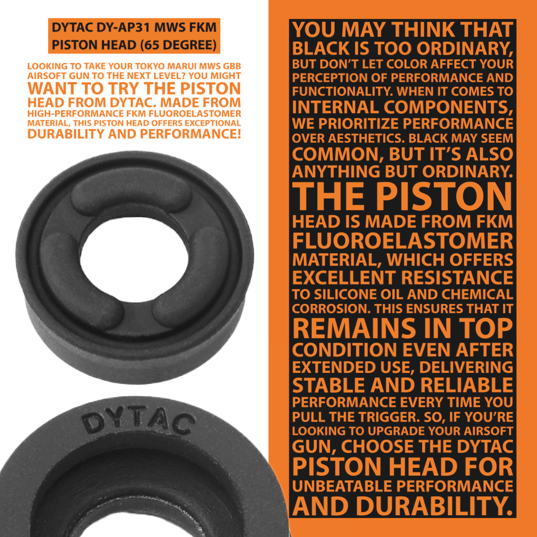 DYTAC MWS FKM Piston Head ( 65 Degree ) for Marui TM MWS GBB ( Anti-Silicone Oil )