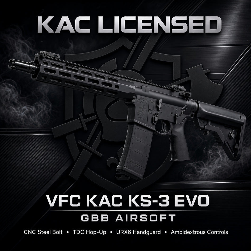 KAC Licensed KS-3 EVO GBB Airsoft ( by VFC ) ( Black ) ( CNC Steel Bolt Version ) < ETA End of November >