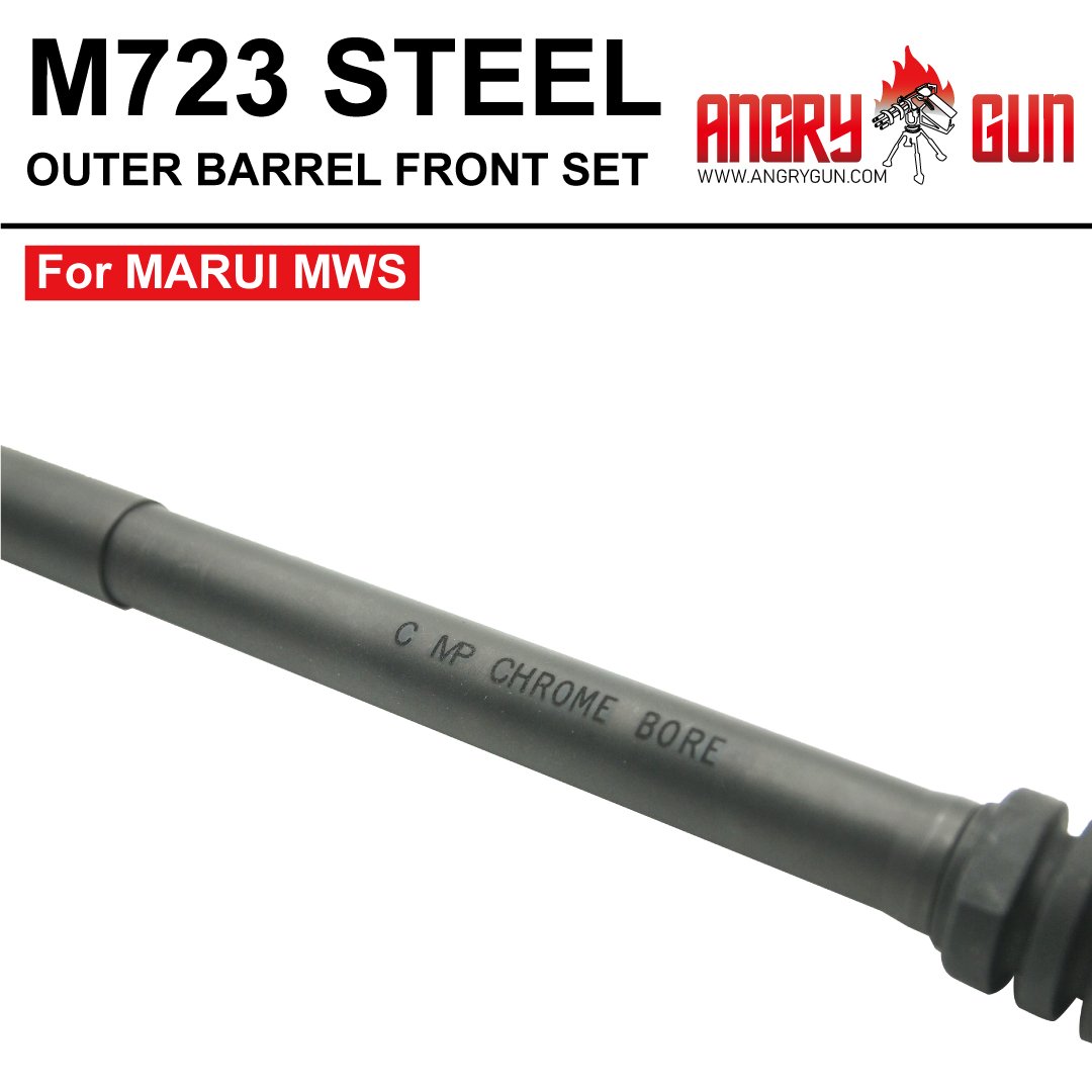 Angry Gun M723 / M733 Style Steel Outer Barrel Front Set for Marui TM M4 MWS GBBR-733 ( 11.5" )