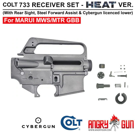 Angry Gun COLT M733 M16 A2 "HEAT MOVIE Version" CNC Upper & Lower Receiver for Marui TM MWS / MTR GBB ( Colt Licensed w/ Roll Marking Press )