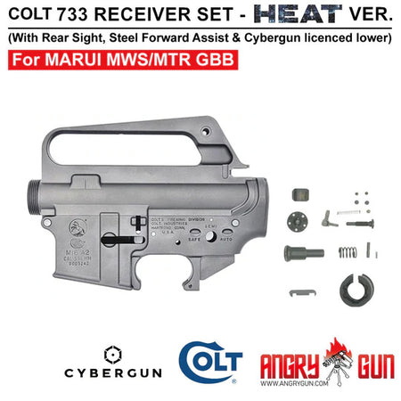Angry Gun COLT M733 M16 A2 "HEAT MOVIE Version" CNC Upper & Lower Receiver for Marui TM MWS / MTR GBB ( Colt Licensed w/ Roll Marking Press )